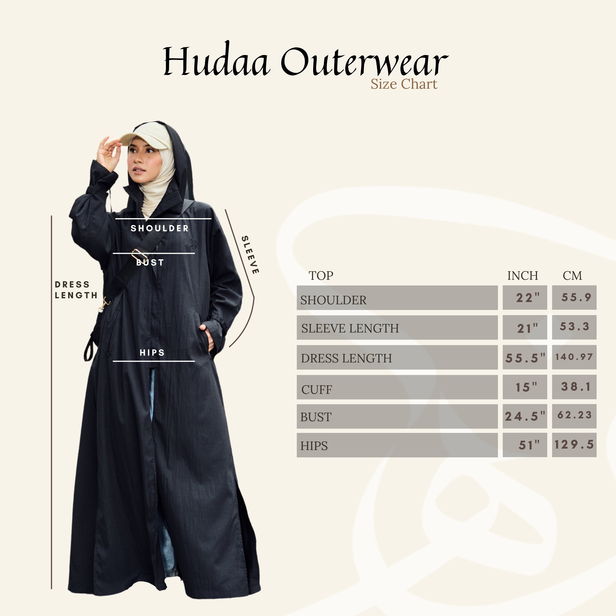 Hudaa Outerwear - Nunha OnlinenNH-J-HUDA-BLK-FS